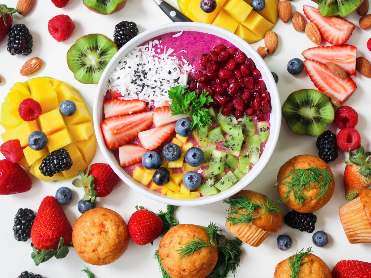 Illustrative food photograph: berry smoothie bowls without a long shopping list