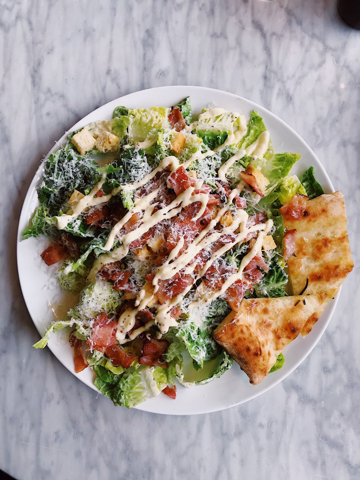 Illustrative food photograph: lemon chicken salad with a simple yogurt dressing